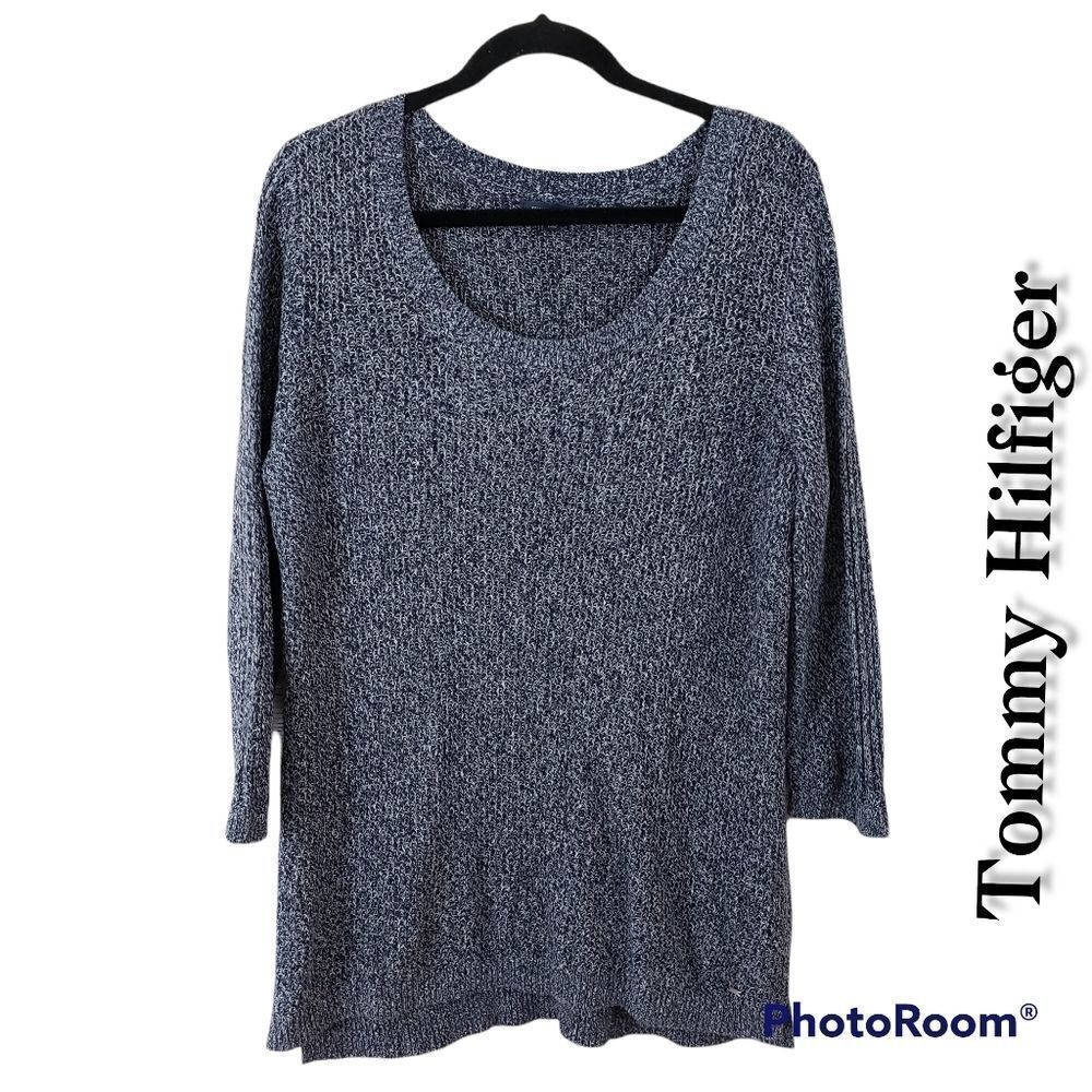 Oversized Sweater, Womens  Blue, Tommy Hilfiger, Size Large EUC